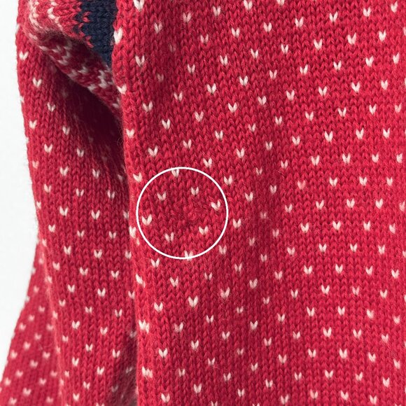 Vintage Little Nomad Norwich Red Nordic Wool Sweater Size 10 - Picture 8 of 11